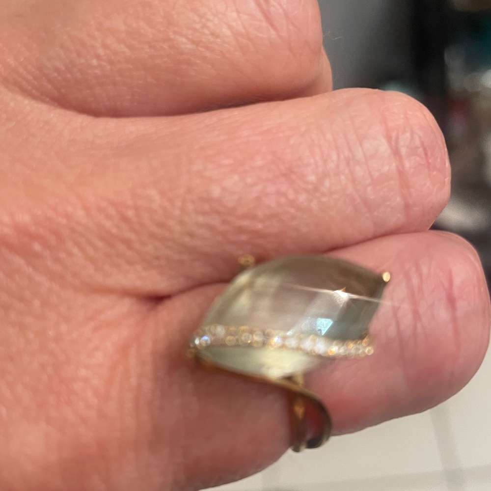 Effy Gold Ring with Green Gemstone and Diamond Accents - Picture 9 of 15